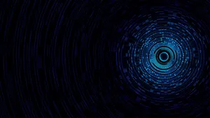 Futuristic Circle Dark And Blue Aesthetic Laptop Wallpaper