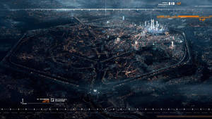 Futuristic City Aerial Shot Wallpaper