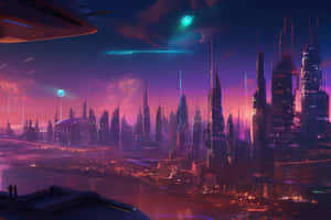Futuristic_ Cityscape_at_ Twilight Wallpaper