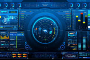 Futuristic Command Center Interface Wallpaper