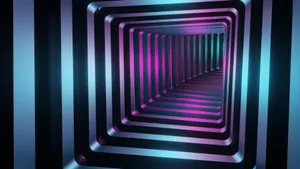 Futuristic Neon Light Tunnel Wallpaper