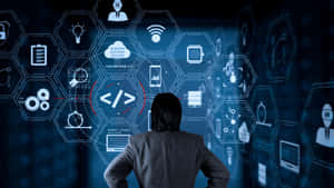 Futuristic Software Development Concept Wallpaper