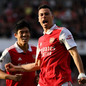 Gabriel Martinelli Goal Celebration Arsenal Wallpaper