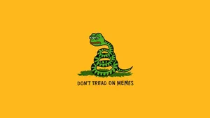 Gadsden Flag Green Snake Orange Canvas Wallpaper