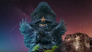 Galaxy Cliff Garuda Wallpaper