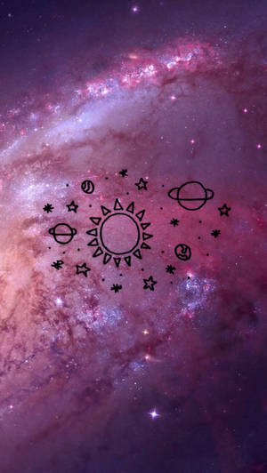 Galaxy Doodle Indie Kid Wallpaper