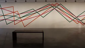 Gallery Art Red And Green Lines Wallpaper