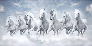 Galloping_ White_ Horses_ Clouds.jpg Wallpaper