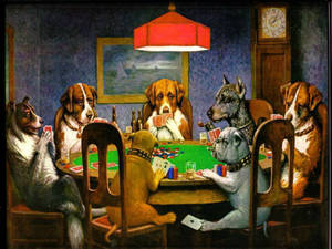 Gambling Dog Art Wallpaper