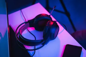Gamer Black Headphone Wallpaper