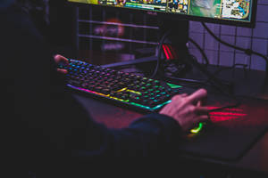 Gamer Hands On Keyboard And Mouse Wallpaper
