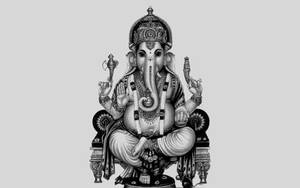 Ganesh Black And White Tusks Wallpaper