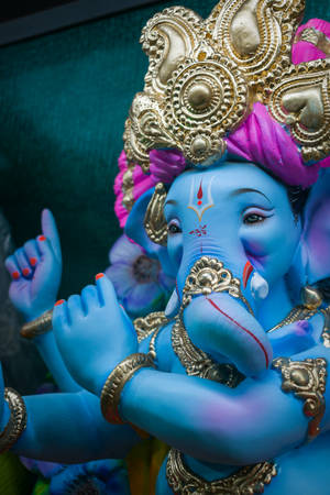 Ganesh Chaturthi Blue Wallpaper