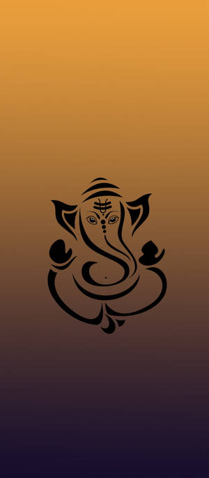 Ganesh Yellow Black Ombre Iphone Wallpaper