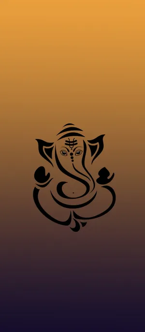 Ganesh Yellow Black Ombre Iphone Wallpaper