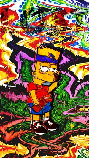 Gangster Bart Simpson Rocking The Streets Wallpaper