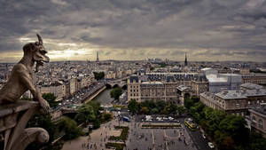 Gargoyle View Of Paris Wallpaper