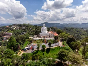Gautam Buddha Landscape Statue Wallpaper
