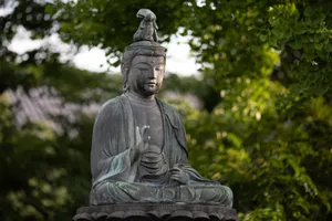 Gautam Buddha Seated Statue Wallpaper