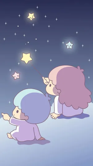 Gazing Little Twin Stars Wallpaper