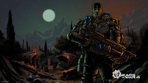 Gears Of War 4 Marcus Fenix Illustration Wallpaper