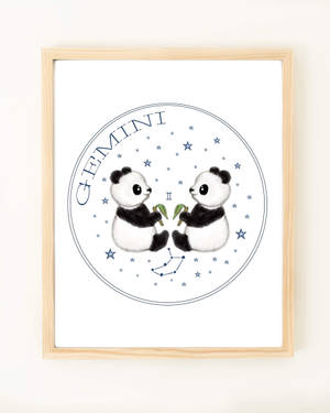 Gemini Zodiac Panda Twins Wallpaper