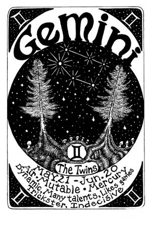 Gemini Zodiac Two Trees Wallpaper