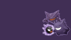 Gengar With Gastly And Haunter Wallpaper