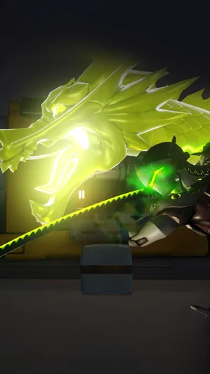 Genji Luminous Green Dragon Wallpaper