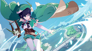 Genshin Venti In The Air Wallpaper