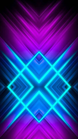 Geometric Diamond Neon Phone Wallpaper