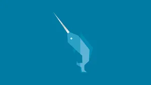 Geometric Narwhal Blue Wallpaper