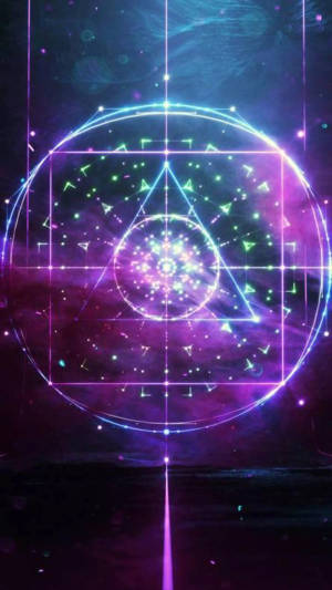 Geometric Purple Chakra Triangle Core Wallpaper