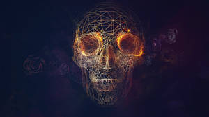 Geometric Skull Psychedelic Wallpaper