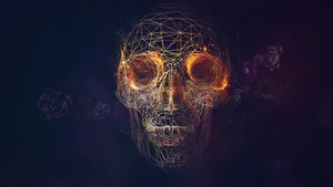 Geometric Skull Psychedelic Wallpaper