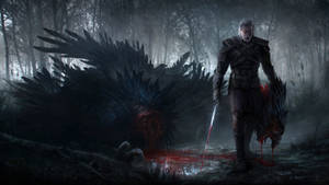 Geralt Beheading Beast The Witcher 3 Wallpaper