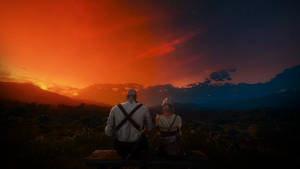 Geralt Ciri Sunset The Witcher 3 Wallpaper