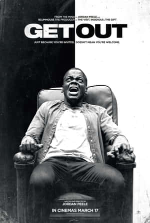 Get Out Movie Poster Blackand White Wallpaper