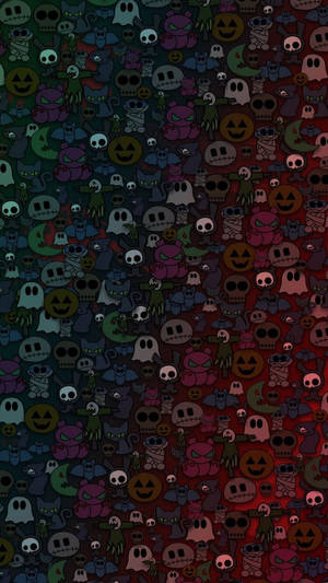Ghost And Skull Halloween Iphone Wallpaper