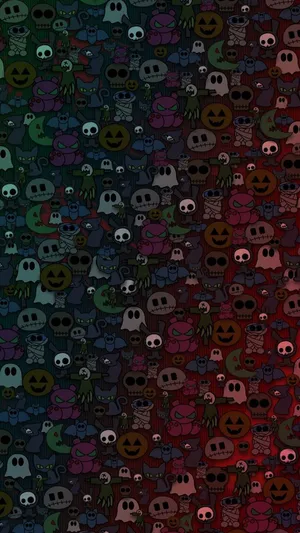 Ghost And Skull Halloween Iphone Wallpaper