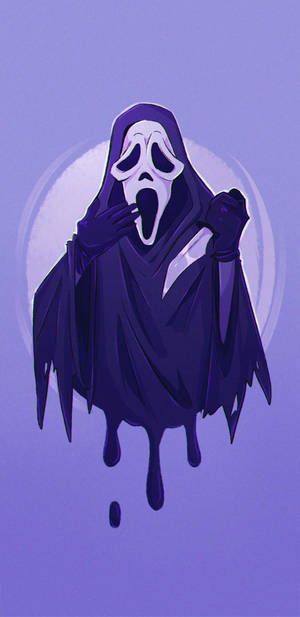 Ghostface Purple Cartoon Art Wallpaper