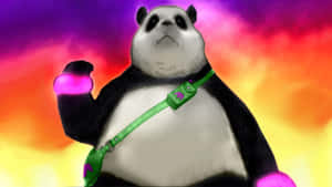 Giant Panda Wearing Green Bag Wallpaper