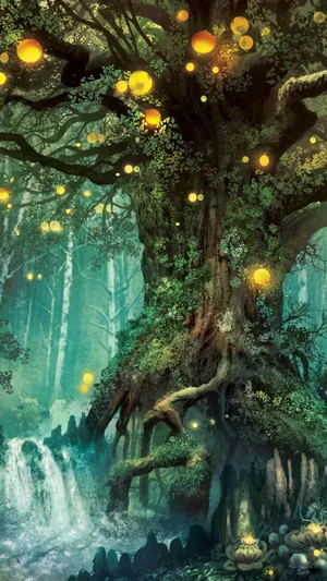 Giant Tree Fantasy Phone Wallpaper