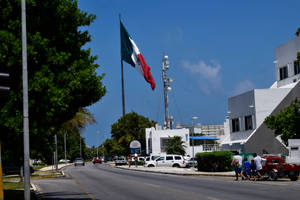 Giant Waving Mexico Flag Wallpaper