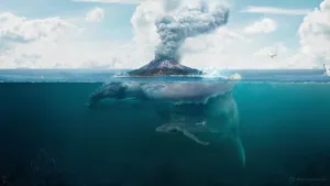 Giant Whale In Ocean Wallpaper