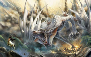 Giant White Japanese Dragon Pc Wallpaper