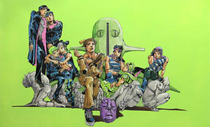Giorno Giovanna Yellow Green Background Wallpaper