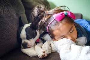 Girl And Puppy Best Friend Wallpaper