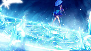 Girl Anime Blue Umbrella Wallpaper