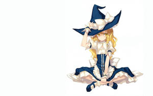 Girl, Blond, Fairy Blue Costume, Posture Wallpaper